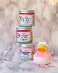 Jar of Bella & Bear Unicorn Dream Scrub with hydrating formula and glycerin