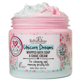 Bella & Bear Unicorn Dreams whipped bath soap jar shows rich cream for pampered skin.
