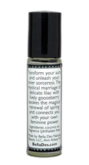 BELLA DES NATURAL BEAUTY Lilac Gooseberry roll-on application showing easy on-skin use.