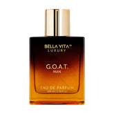 Bella Vita Luxury G.O.A.T bottle close-up with bold masculine design and lasting impression.
