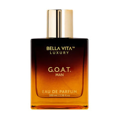Bella Vita Luxury G.O.A.T bottle close-up with bold masculine design and lasting impression.