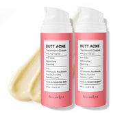 BellamiLuxx butt acne cream bottle shows targeted treatment for smoother skin