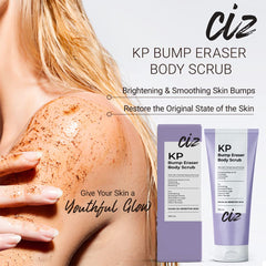BellamiLuxx KP Bump Eraser Scrub applied on arm demonstrates gentle exfoliation for smoother skin.