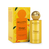 Bellavita Mango EDP bottle ready for wear, fruity floral warmth suggested for daytime elegance.