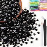 BELLEBOOST 5mm rhinestones black flatback packaging for versatile DIY embellishments.