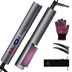 Bellelf hair straightener brush with LED display for precise heat control during styling