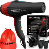 Bellforno hair dryer front view with ergonomic handle for easy styling