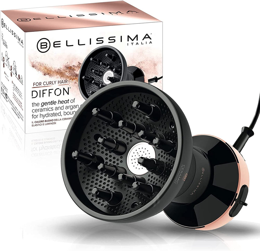 Bellissima Diffon diffuser bowl defines curls with minimized heat exposure for frizz control.
