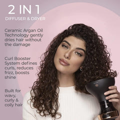 Bellissima Diffon ergonomic handle offers comfortable grip for extended styling sessions.