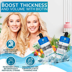 Bellisso biotin conditioner bottle promoting smoother hair with added volume.
