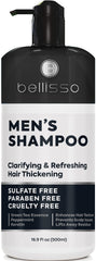 Bellisso Men shampoo bottle with tea tree offers a refreshing cleanse and oil control.