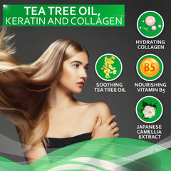 Bellisso tea tree oil conditioner pour demonstrates smooth texture for even distribution