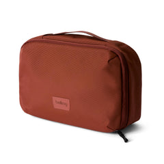 Bellroy Hanging Toiletry Kit clamshell opening for quick access