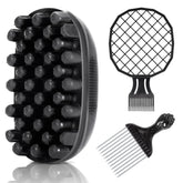 Belongtous twist hair sponge brush held in hand for easy grip and styling.