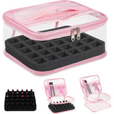 Beloving clear nail-polish organizer with 30-bottle capacity for organized storage.