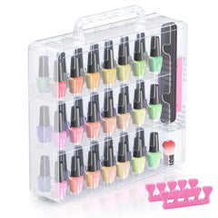 Beloving Nail Polish Organizer front view showing 48-bottle display for easy color matching.