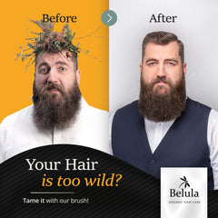 Belula boar bristle brush closeup shows premium materials and gentle grooming