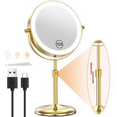 Benbilry lighted makeup mirror base tilt aids comfortable, precise grooming.