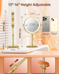 Benbilry lighted makeup mirror stepless brightness lets you dial your preferred intensity.
