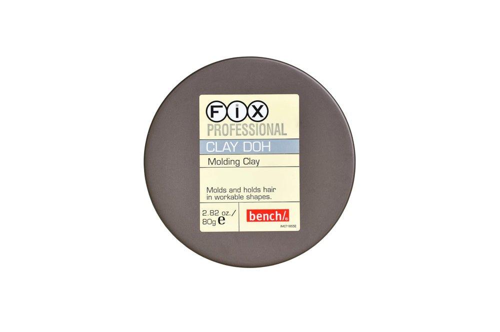 Bench Fix Hair Clay Doh 80g closeup showing matte hold and textured definition