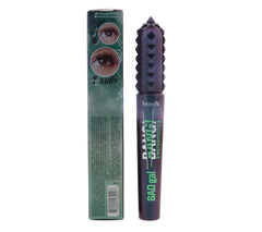 Benefit BadGal Bang Waterproof mascara wand close-up shows precise bristles for lift and definition.