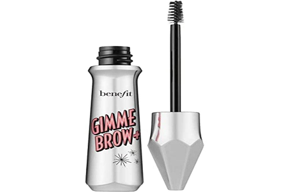 Benefit Gimme Brow mini tapered brush close-up enables precise, mess-free brow application.