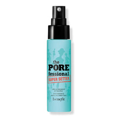 Benefit POREfessional Super Setter travel-size mist application delivers a weightless, long-lasting finish.