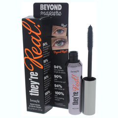 Benefit They're Real Mascara beyond black lashes closeup shows dramatic length with minimal clumping
