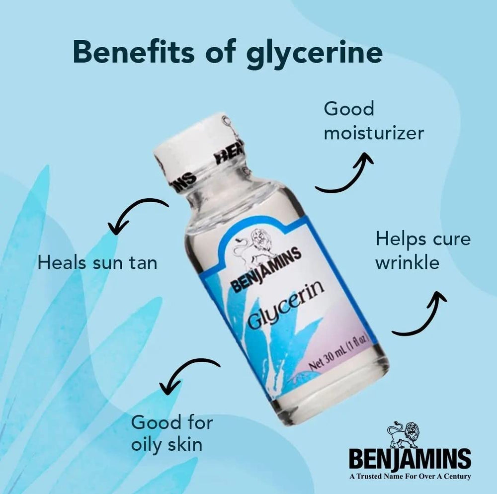 Benjamins glycerin 30ml bottle for skin and hair hydration