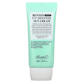 Benton Air Fit UV Defense Sun Cream tube close-up showing feather-light texture.