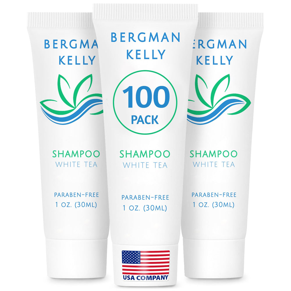 BERGMAN KELLY travel shampoo bottle with white tea scent for guest showers