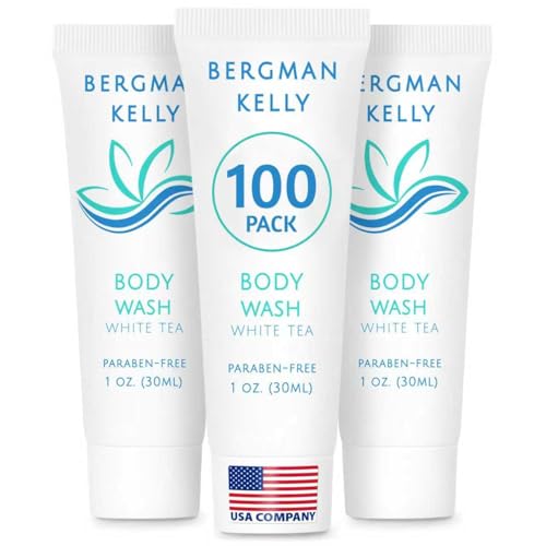 BERGMAN KELLY travel size body wash bottle in compact 1oz format for hotels