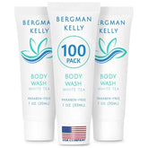 BERGMAN KELLY travel size body wash bottle in compact 1oz format for hotels