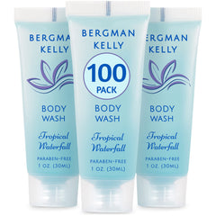 BERGMAN KELLY travel-size body wash tropical waterfall, foil-sealed for freshness during travel.