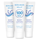 BERGMAN KELLY travel-size lotion foil-sealed 1oz for hygiene and travel convenience