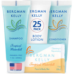 Bergman Kelly Tropical Waterfall soap bars: individually wrapped for hygienic hotel use and guest comfort.