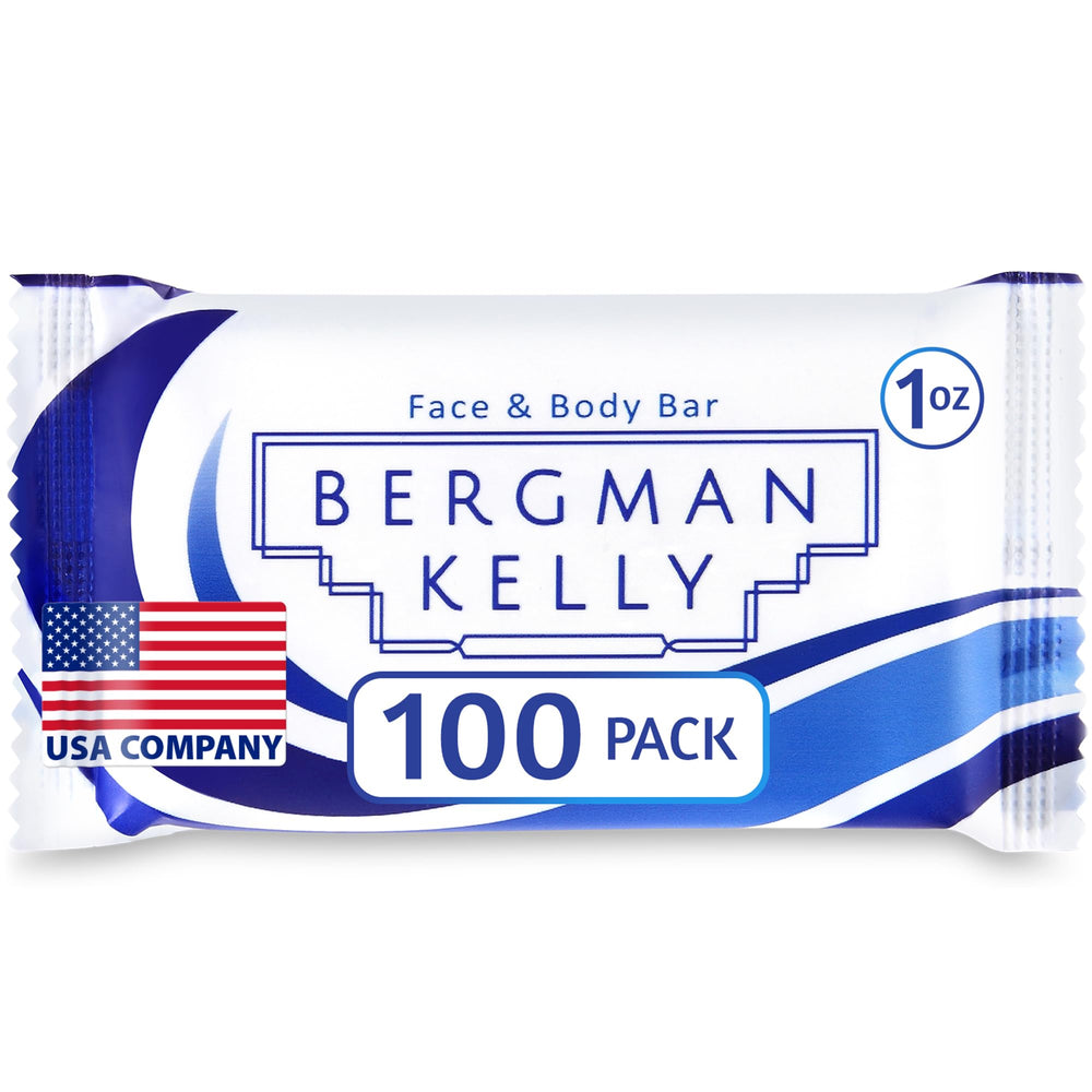 Bergman Kelly white tea soap bar 1oz, individually wrapped for hotel guest amenities.