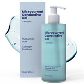 Berkland Auralux gel bottle pouring for smooth microcurrent glide.