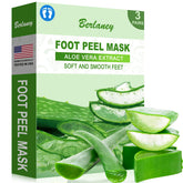 Berlaney Aloe Foot Peel Pack three-pairs laid out for spa-like exfoliation.