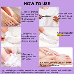 Berlaney Foot Peel Mask lavender blend close-up highlighting soothing exfoliation