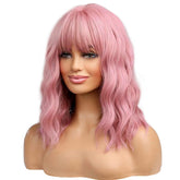 BERON 14in pink wig front view for daily style and confidence.