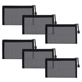 besharppin small mesh cosmetic bags in black offer organized storage with six-piece versatility.