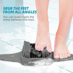 BESKAR foot scrubber with strong suction cups on shower floor