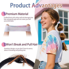 Bessrung seamless nylon hair ties close-up shows gentle stretch and smooth surface.