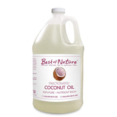 Best of Nature fractionated coconut oil bottle for quick-absorbing skin hydration.