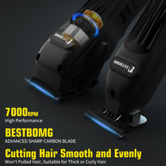 BESTBOMG BS-808A black side view shows ergonomic grip for comfortable trimming.