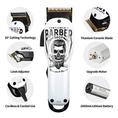 BESTBOMG front view of cordless clipper for versatile styling on the go.