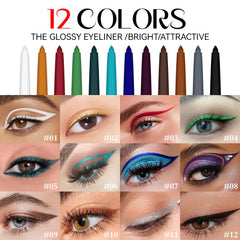 BestLand 12 colors shimmer eyeliner set waterproof formula in action