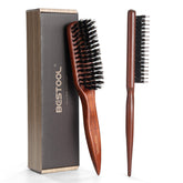 BESTOOL hair brush pure boar bristles closeup for silky shine and frizz control.