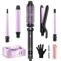 BESTOPE PRO 5-in-1 curling iron set, versatile styling for curls and straight looks.